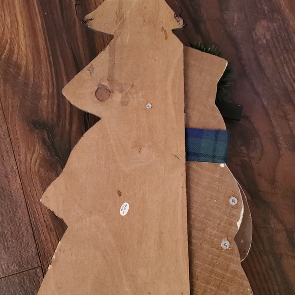 Wood Snowman Primitive Christmas Wall Hanging Decor Plaque Country Folk Art 16" - Picture 4 of 5